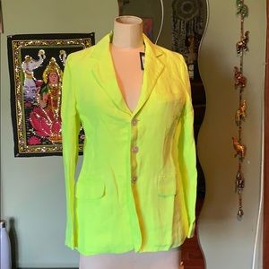 NWT RALPH LAUREN NEON BLAZER 100% LINEN NEVER WORN